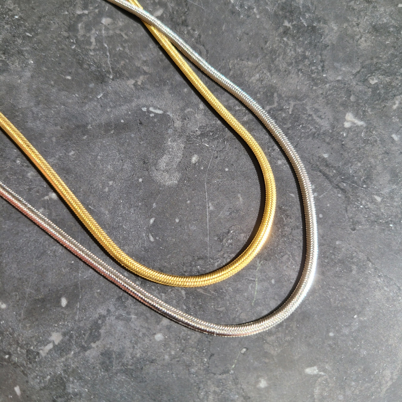 SKINNY FLAT SNAKE CHAIN 2mm SILVER