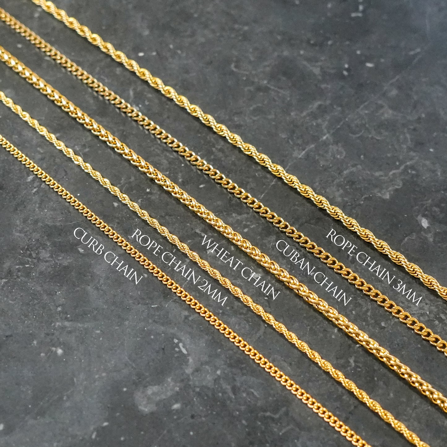 WHEAT CHAIN 3mm GOLD