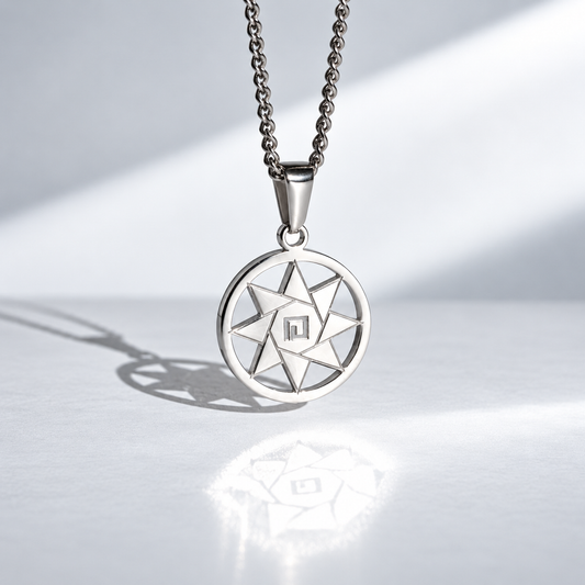 Star of DIAMOIS Octagonal Pendant Necklace SILVER