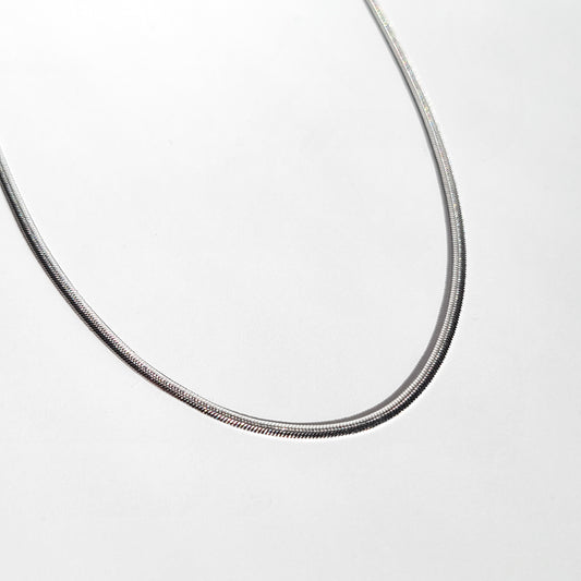 SKINNY FLAT SNAKE CHAIN 2mm SILVER