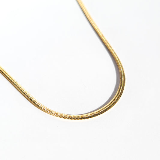 SKINNY FLAT SNAKE CHAIN  2mm GOLD