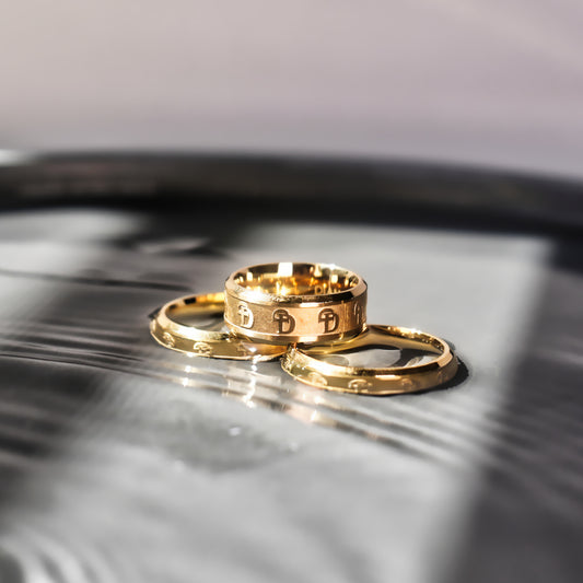 WD SIGNATURE BAND RING GOLD